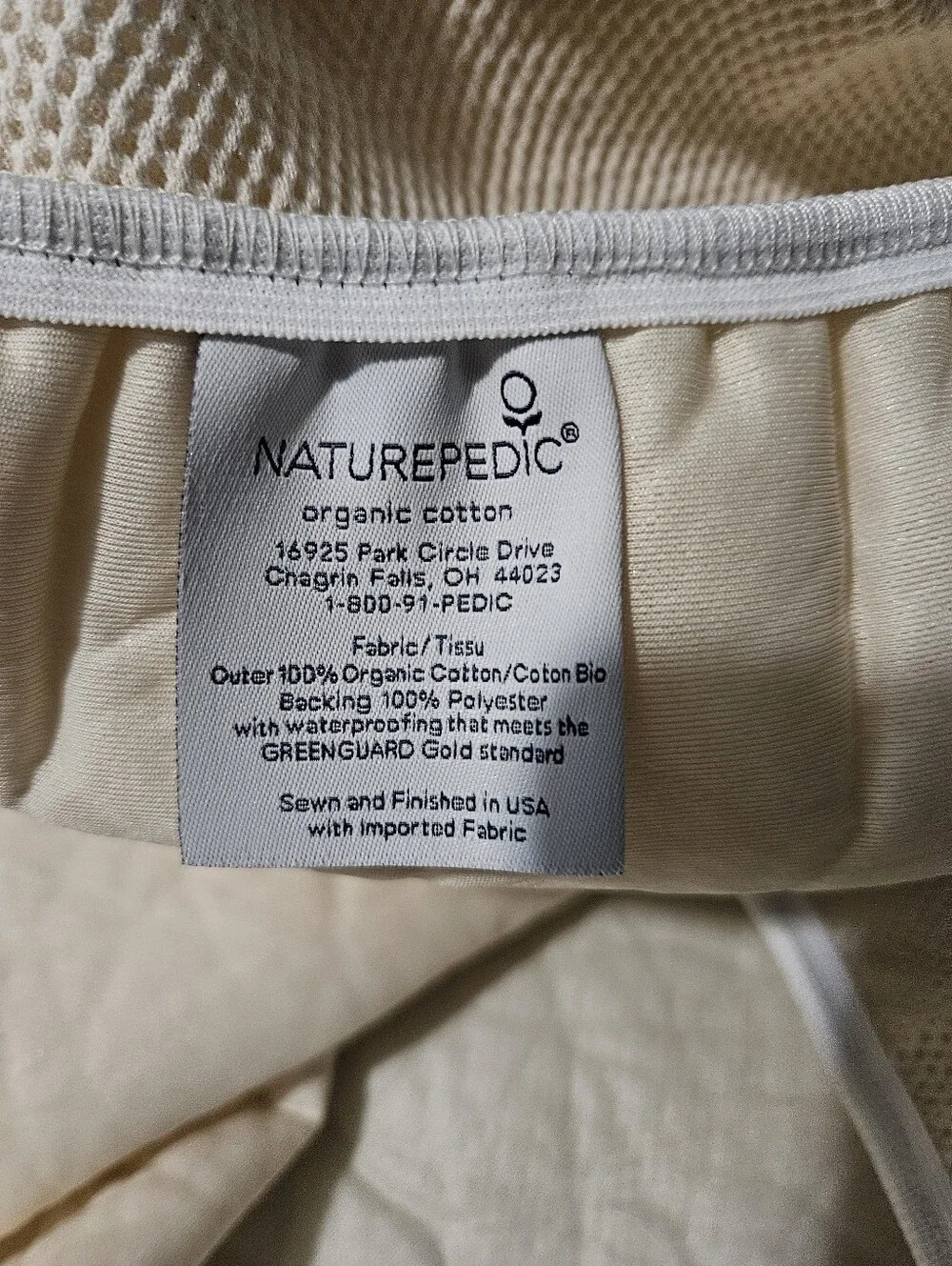 Naturepedic Baby Waterproof Breathable Crib Mattress Pad